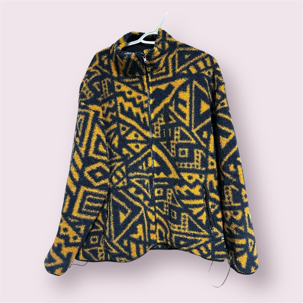 Free Nature Geometric Patterned Men's Sweater - Black and Yellow